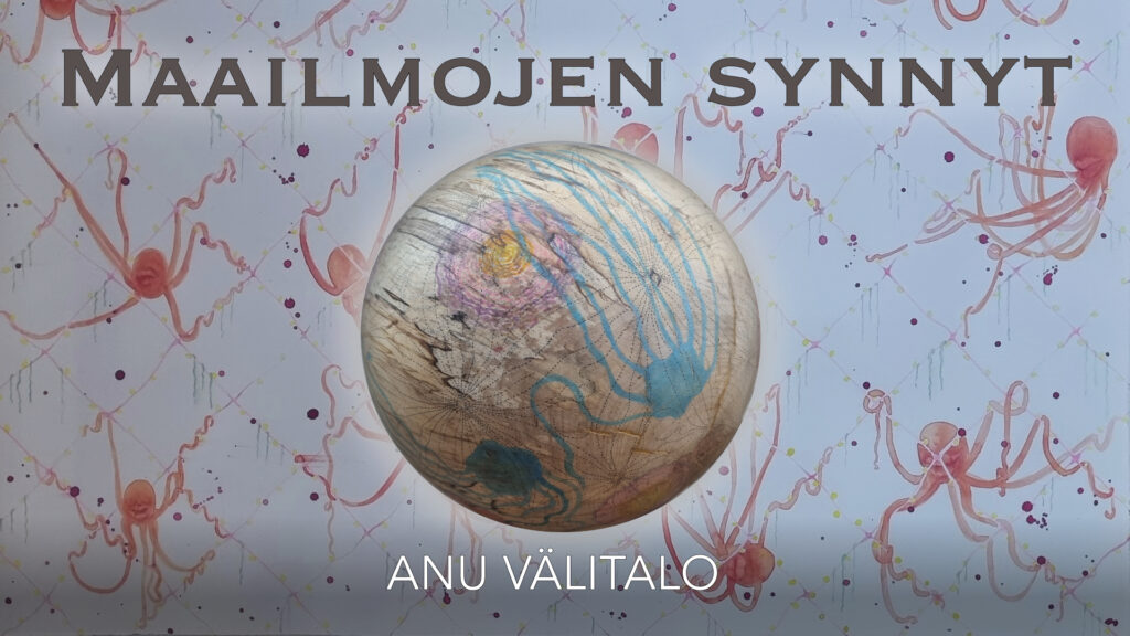 Maailmojen synnyt -näyttelyn juliste