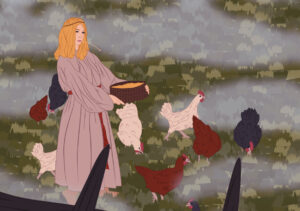 Kuvassa Ukko Alatalon teos "Kainaloiset kanaset"